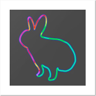 Neon bunny Posters and Art